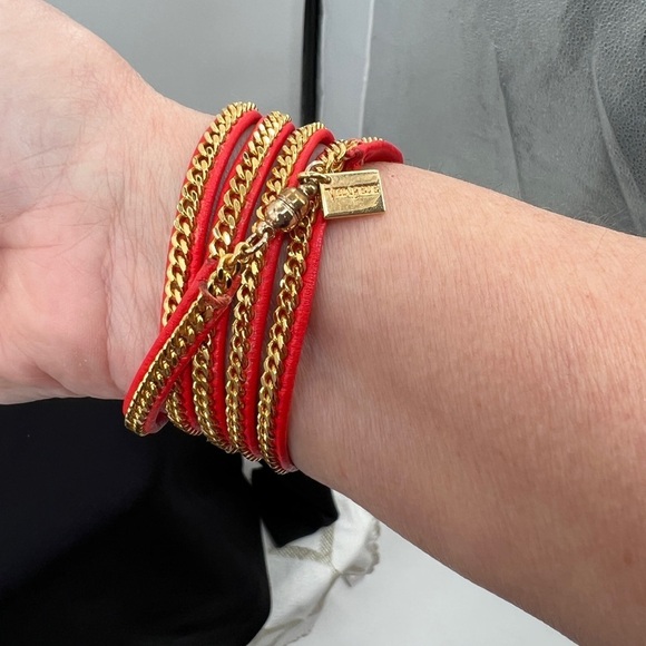 Vita Fede Red Leather Capri Wrap bracelet - Picture 4 of 6